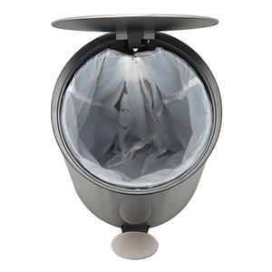 Cubo de Basura de Acero Inoxidable con Pedal, 5 kg, Negro, Blanco, Plateado, para Cocina, Sala de Estar, Baño, con Tapa Integrada - Product Image 1