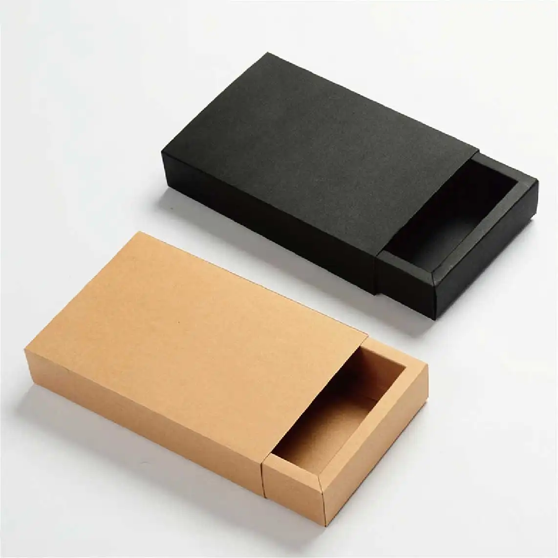 Özel küçük iş ambalaj malzemeleri kutusu geri dönüşümlü kahverengi nakliye karton siyah Kraft kağıt ambalaj kutusu