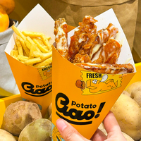 Boîte en carton blanc en forme de cône, écologique, jetable, recyclable et biodégradable, personnalisée pour les frites