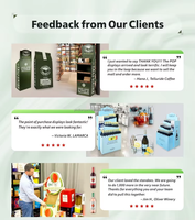 Étagères de présentation en carton personnalisées, recyclables, modernes, portables, lavables, autoportantes, faciles à assembler pour les supermarchés et les commerces de détail