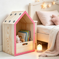 Support mural décoratif personnalisé en bois rustique pour figurines Tonie, porte féerique, étagère, objet décoratif en forme de maison