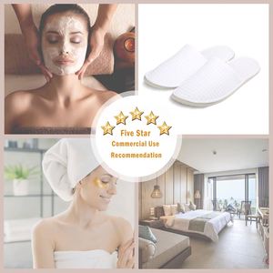 Stocked Wholesale Disposable Coral Fleece Soft Portable Hotel Slippers Supply <b>Cheap</b> MOQ 2000pcs Spa Slippers - Product Image 4