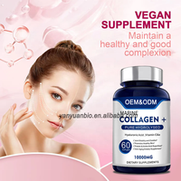 Vente en gros OEM Comprimés de peptides de collagène hydrolysé marin Vitamine C Supplément blanchissant la peau pour les cheveux, la peau, les ongles et les articulations