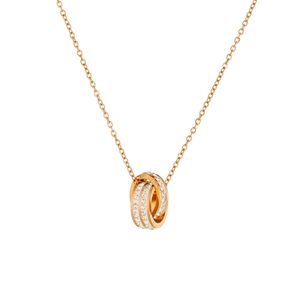 La collana da donna con doppio anello portafortuna della famiglia Shi, con perline intrecciate e catena a clavicola con elemento <span class=keywords><strong>Swarovski</strong></span>, è un regalo. - Product Image 4