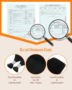 Extensions de <span class=keywords><strong>cheveux</strong></span> I-Tip non-Remy 28 pouces <span class=keywords><strong>noir</strong></span> jais lisses vietnamiennes invisibles à pointes adhésives 50g - Product Image 6