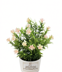 Composizione di Fiori Artificiali in Seta, 12 Pezzi, Bouquet Rosa Realistico per Decorazioni Casa e Matrimonio - Product Image 1
