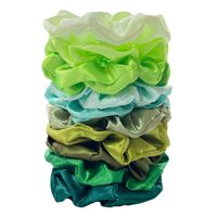 Lot de 10 chouchous élastiques en satin de couleurs unies, diamètre 10 cm, pour filles, accessoires pour cheveux