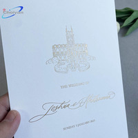 Invitation de mariage estampillée à chaud, suite d'invitation de mariage format passeport, impression typographique