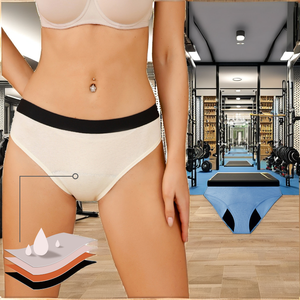 Bragas Menstruales de Algodón Orgánico de 4 Capas Personalizadas, a Prueba de Fugas, con Decoración Bordada, Estilo Bikini, Cintura Sólida - Product Image 2