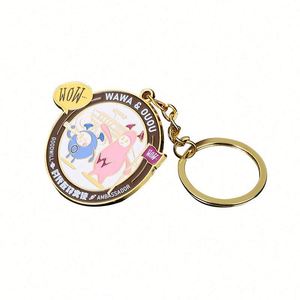 Porte-clés en métal personnalisé imprimé avec des personnages de dessins animés, figurines en acier inoxydable, série de personnages, style vintage et tendance - Product Image 4