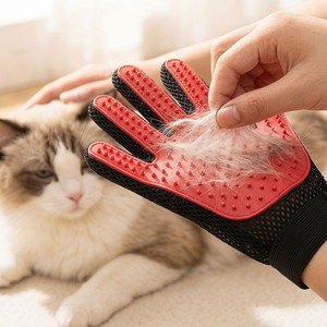 Gants anti-poils pour animaux de compagnie, cinq doigts, en silicone souple, pour massage, bain, antistatiques, pour toilettage et nettoyage des chats et des chiens - Product Image 1