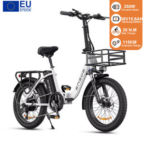 Vélo pliable électrique sans balais en alliage d'aluminium L20 SE 36V 250W avec pneus larges 20x3.0, porte-bagages arrière verrouillable et suspension, idéal pour la ville - Product Image 1
