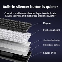 IP61 61 Keys RGB Light 19-Key Rollover Membrane Mechanical Feels Keyboard Quiet Typing Silent Press Office USB Plastic