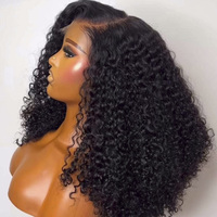 Peluca frontal de encaje 13*4 con densidad del 300% al por mayor, cabello humano virgen vietnamita SDD rizado estilo pixie, proveedores de pelucas de encaje HD transparente