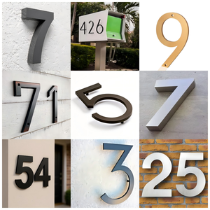 Nurlin katı pirinç 4-12 inç 10-30cm büyük sayı mektup kapı ev kamu siyah yüzer İmza açık ev numarası - Product Image 3