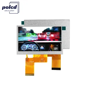 Polcd layar 4.3 inci Horizontal, layar IPS 800x480 sudut tampilan penuh RTP LCD layar sentuh antarmuka RGB tampilan TFT