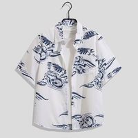 Ensemble chemise et short hawaïen décontracté à manches courtes pour hommes séchage rapide polyester imprimé floral pour tenue de fête à la plage en été