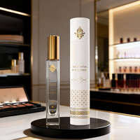 Vente en gros de flacons de parfum en verre carré transparent de luxe de 10 ml, finition mate, échantillon de parfum, emballage de parfum en boîte