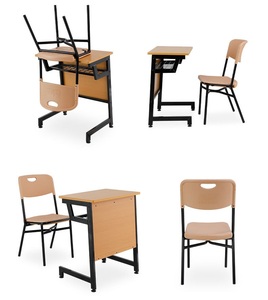 Ensemble bureau et chaise pour lycéens, <span class=keywords><strong>cadre</strong></span> en acier durable avec surface spacieuse, idéal pour les études quotidiennes des adolescents - Product Image 5