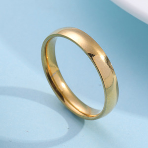 Thép Không Gỉ Được Đánh Bóng Cao 4Mm Nhẫn Cổ Điển Thiết Kế Đơn Giản Nhẫn Không Có Đá Cho Phụ Nữ Và Nam Giới - Product Image 4