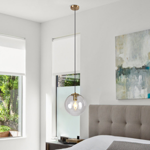 SKD Simple Crystal Minimalist Round Globe E26 Pendant Light Modern Farmhouse Glass Pendant Lamp <b>Kitchen</b> Home Application - Product Image 5