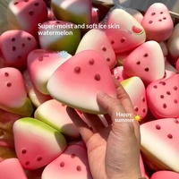 Jouet anti-stress en PU ultra-doux à pression, motif pastèque effet peau glacée, à récupération lente, design coloré, vente en gros
