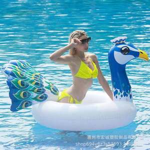 Inflatable Peacock Swimming Ring 130cm PVC Float For Adults Outdoor Water Recreation Pool Accessory - Product Image 2