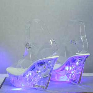 Sandalias de 10cm, <span class=keywords><strong>zapatos</strong></span> de <span class=keywords><strong>baile</strong></span> en barra luminosos transparentes para <span class=keywords><strong>mujer</strong></span>, <span class=keywords><strong>zapatos</strong></span> de <span class=keywords><strong>baile</strong></span> de Stripper para fiesta y Club para <span class=keywords><strong>mujer</strong></span> - Product Image 3
