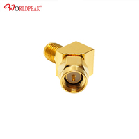 Connecteur SMA série plaqué or RF 50 ohms, prise mâle SMA/RPSMA vers prise femelle, adaptateur coaxial à 45 degrés/135 degrés, directement de l'usine