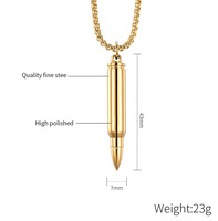 Collier pour hommes, vente chaude, bijoux hip-hop, pendentif en acier inoxydable en forme de balle, flacon d'huile essentielle, collier militaire pour hommes