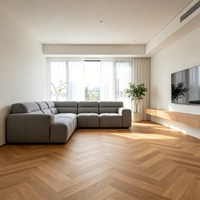 Carrelage en porcelaine effet bois Chevron Blaze Build prêt à poser 600x1200 9mm Mat Antidérapant Briques de feu Chêne clair Moderne Salle de bain