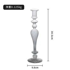 شمعدانات زجاجية كلاسيكية بتصميم اسكندنافي مصنوعة يدويًا وحامل شموع زجاجي لتزيين المنزل للكريسماس