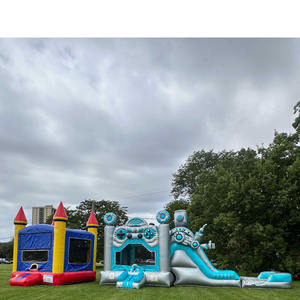 Scivolo d'Acqua Gonfiabile Commerciale a Doppia Corsia ad Alta Capacità, Castello Gonfiabile a Tema Robot e Giochi con Scivolo - Product Image 4