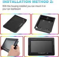 Pantalla ancha a todo color para coche, Monitor LCD TFT de 7 pulgadas, con dos enchufes de entrada de vídeo, V1/V2, 12-36V