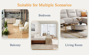 Mesa de Centro Moderna y Sencilla de Dos Niveles, Decorativa, con Tapa de Madera Marrón Transparente, Patas en Forma de L de MDF Negro, Mueble para Sala de Estar - Product Image 5