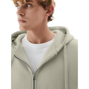 Nouveauté, sweat-shirt à capuche pour homme en molleton 100% coton, couleur unie, coupe ample, fermeture éclair, vêtements de rue chauds pour l'hiver, sweat-shirt à capuche tendance avec fermeture éclair - Product Image 2
