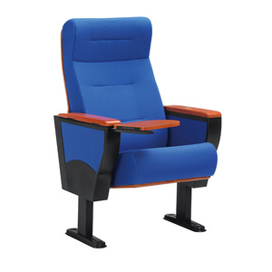 Silla de Auditorio Masao con Estructura Metálica Azul y Asiento Fijo, Mobiliario para Teatro - Product Image 2