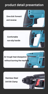 Máy khoan búa điện không dây công suất cao Máy khoan tác động bê tông tự làm cấp công nghiệp đa chức năng với nguồn pin - Product Image 5