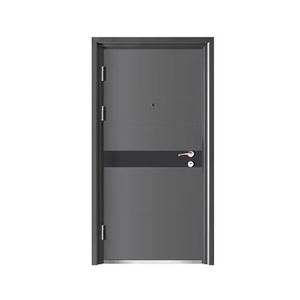 Porte d'entrée antivol en acier Sofia, gris foncé, style battant, porte complète avec moulures durables, origine Zhejiang - Product Image 4