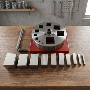 <b>Iron</b> Jewelry Grinding Disc Cutter Set of <b>7</b> with Rectangular Blocks and Lever for DIY Tools-SUNTOOLS/STIPL - Product Image 4