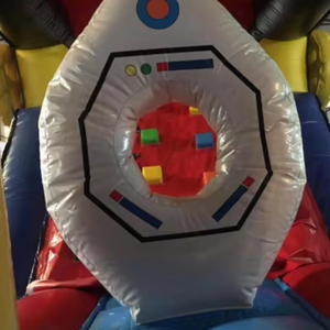 Circuito de Obstáculos Inflable con Temática de Laboratorio Industrial, Pista de Obstáculos con Rayas de Peligro para Eventos - Product Image 6