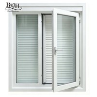 Fenêtre coulissante monobloc en aluminium avec volet roulant électrique intégré, vitrage Low-E pour l'extérieur des maisons insonorisées