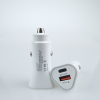 PD + QC3.0 double chargeur de voiture 38W Charge rapide charge rapide USB-C type-c chargeur de voiture PD + QC3.0 adaptateur pour chargeur de téléphone