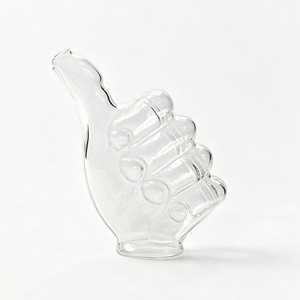 Vaso de Cóctel Creativo con Forma de <span class=keywords><strong>Pulgar</strong></span> Hacia Arriba, Copa de Borosilicato Única con Forma de Mano y Pajita Integrada para Decoración de Fiestas y Bares - Product Image 2