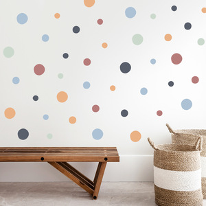 Adesivi <span class=keywords><strong>Murali</strong></span> <span class=keywords><strong>per</strong></span> Cameretta Bambini con Pois, Stile Bohémien, Applicazioni Carine, Impermeabili, Antimuffa, con Verniciatura Opaca in PVC - Product Image 2