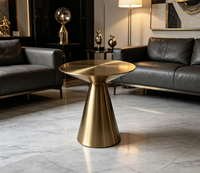Meja Konsol Sudut Warna Natural Stainless Steel Modern Mewah untuk Villa, Kamar Tidur, Ruang Tamu, Ruang Makan, Lobi Hotel, Mudah Dipasang