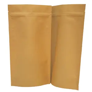 16oz Stock Kraft Paper Coffee Bags No Printing Doypack Zipper Bag Food Grade Packaging Doy Pack Bottom Kraft Paper Packaging