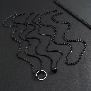 <span class=keywords><strong>Collier</strong></span> en acier inoxydable style Trap, maillons cylindriques stéréo, ensemble de <span class=keywords><strong>3</strong></span> pendentifs tendance Hip Hop pour hommes - Product Image 2