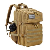 Sac à dos tactique personnalisé 45L Système Molle Doublure en nylon étanche Fermeture à glissière de camouflage pour les voyages en plein air Randonnée Chasse-National