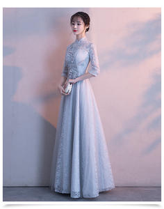 فستان زهور حديث SWS546 للنساء بطول الأرض فستان سهرة وحفلات موسيقية مع دانتيل ومزين لحفلات أعياد الميلاد - Product Image 6